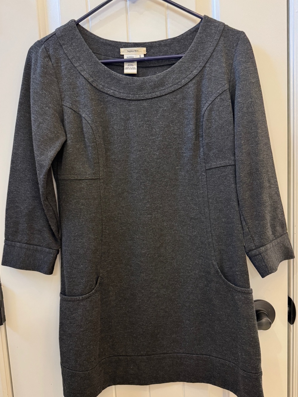 Sophie Max Dark Charcoal Long Sleeve Tunic Top
